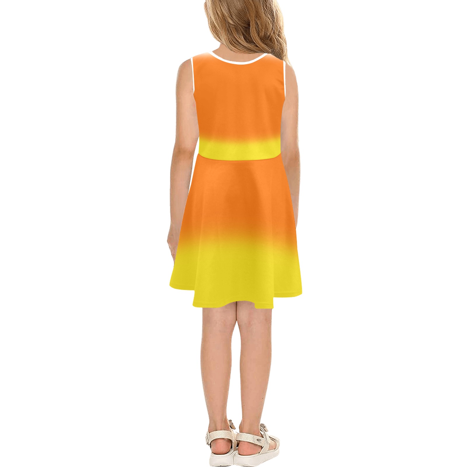 Candy Corn Ombre Girls' Sleeveless Sundress (Model D56)