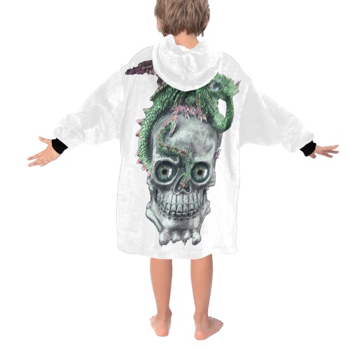 skull 1 Blanket Hoodie for Kids