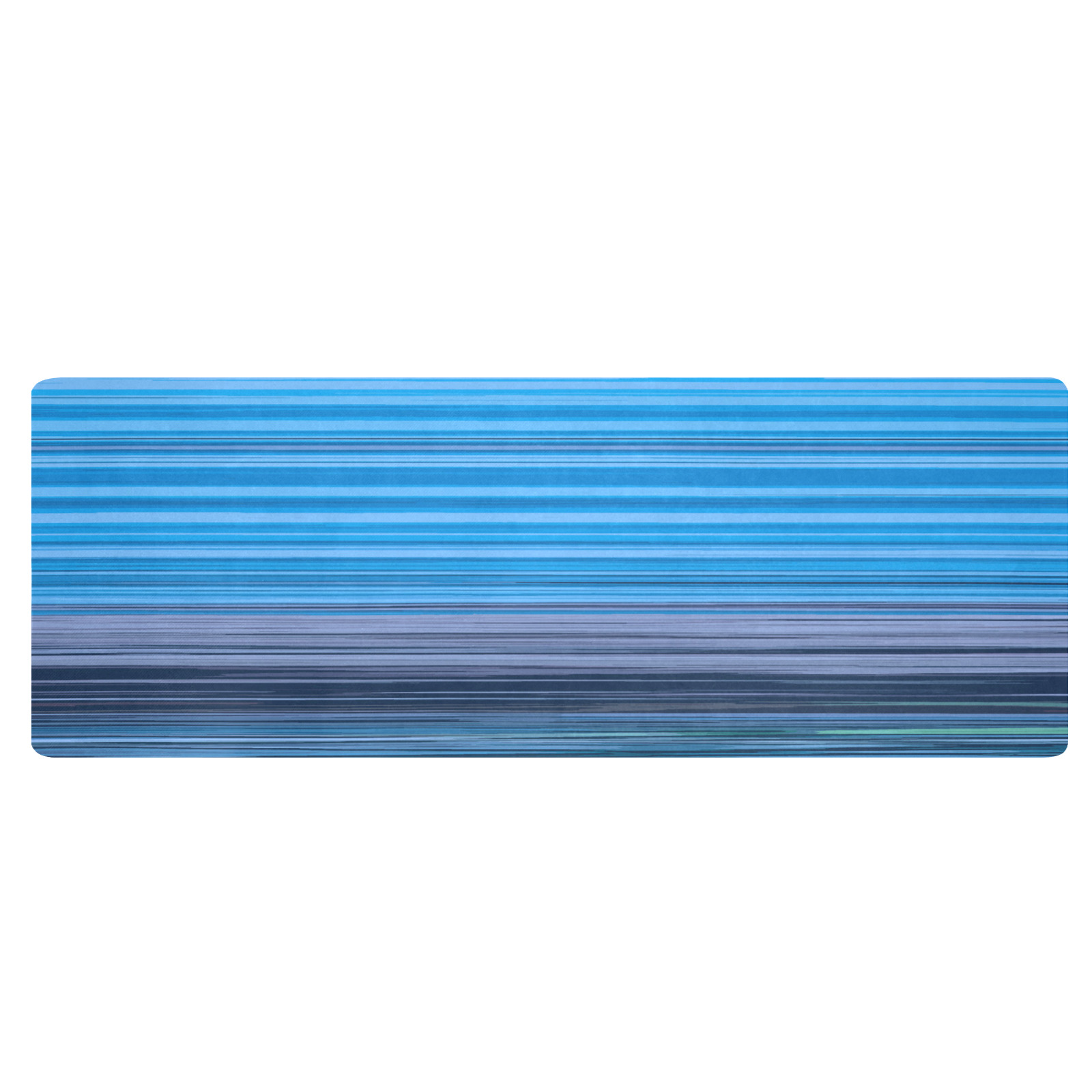 Abstract Blue Horizontal Stripes Kitchen Mat 48"x17"
