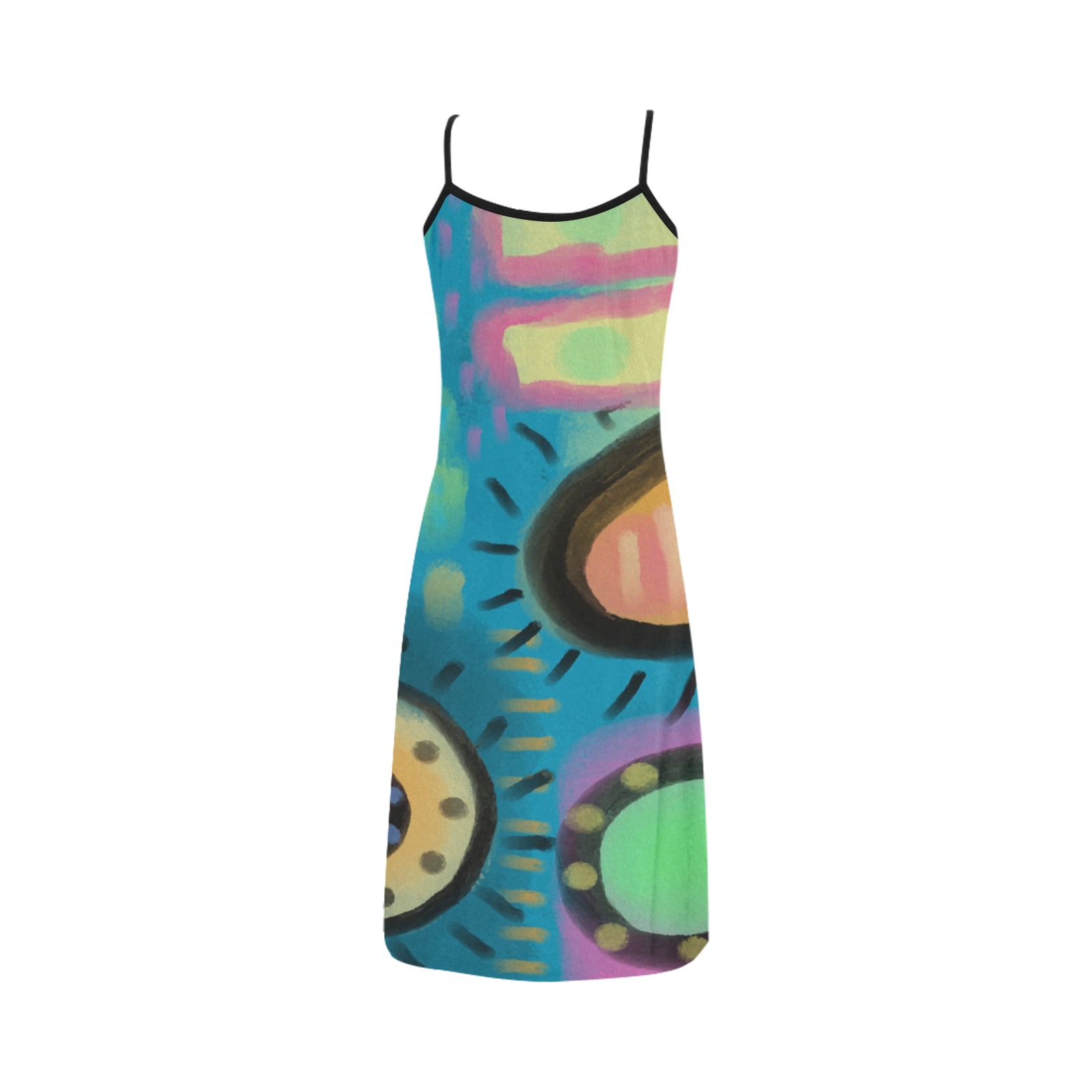 Funky Abstract Art to Wear Alcestis Slip Dress (Model D05)