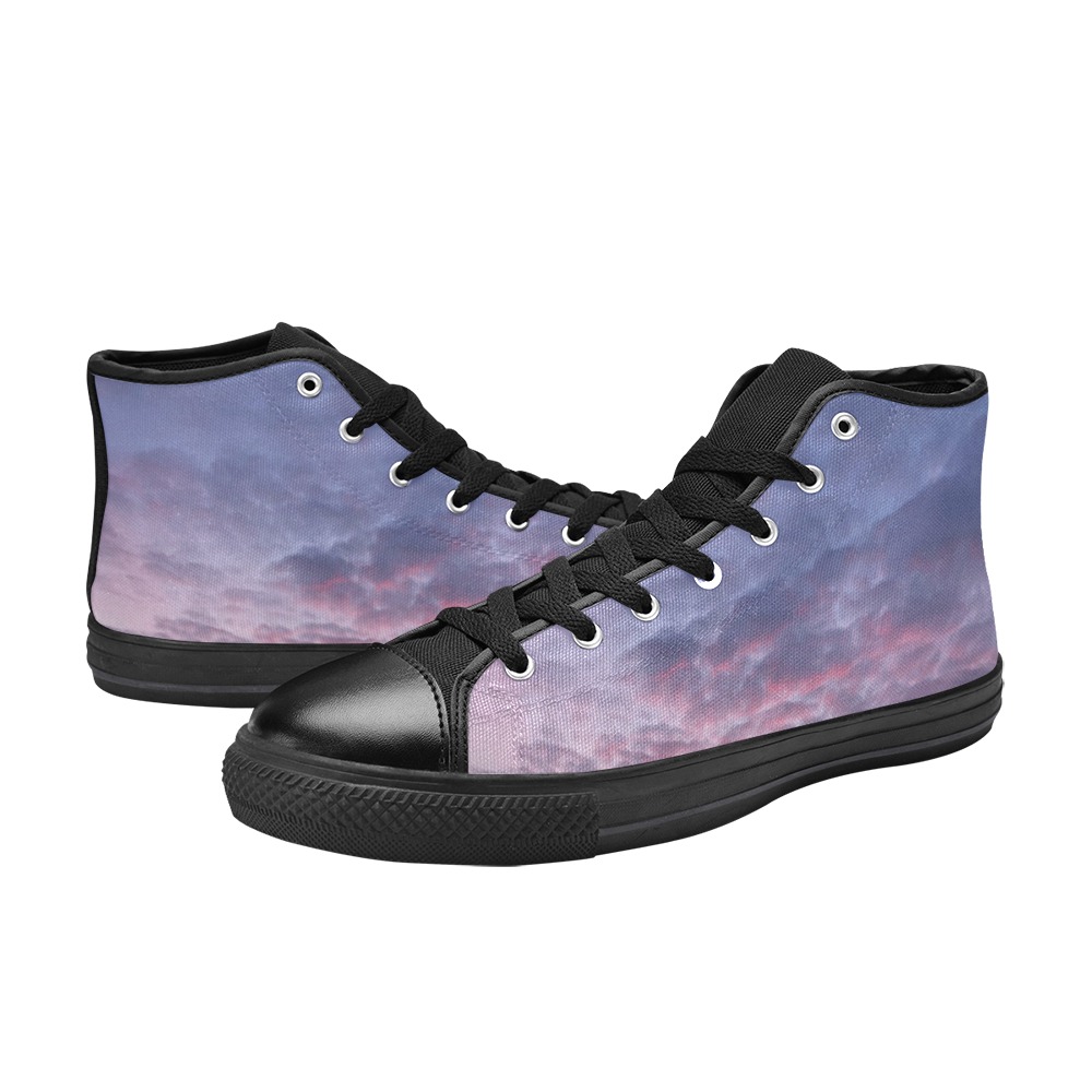 Morning Purple Sunrise Collection Women's Classic High Top Canvas Shoes (Model 017)