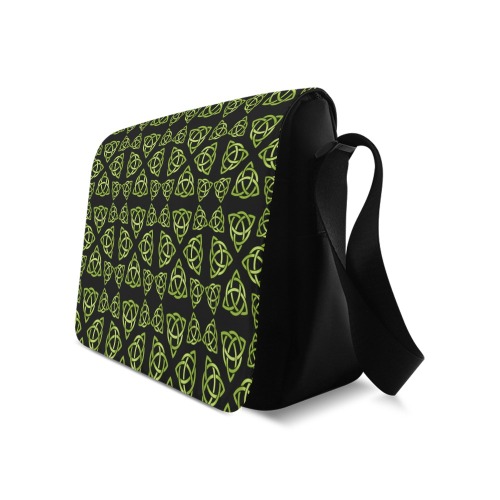 Green Triquetra Pattern Messenger Bag (Model 1628)