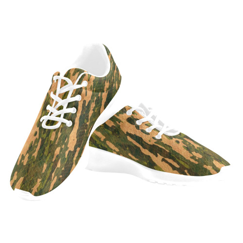 Bark Trunk Tree Camouflage Women's Athletic Shoes (Model 0200)