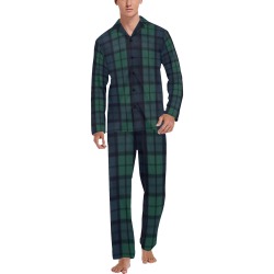 Old School PJ Men's V-Neck Long Pajama Set