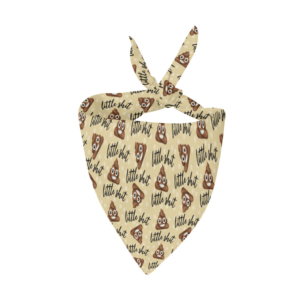 Lil little shit cream ivory with brown Pet Dog Bandana/Large Size