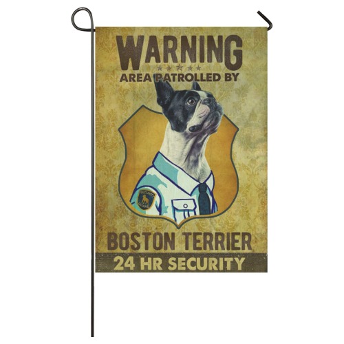 Boston Terrier Security - Double Sided Garden Flags Garden Flag 28''x40'' （Without Flagpole）