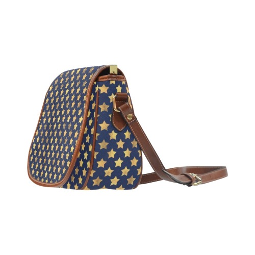 Navy with Gold Stars Saddle Bag/Large (Model 1649)