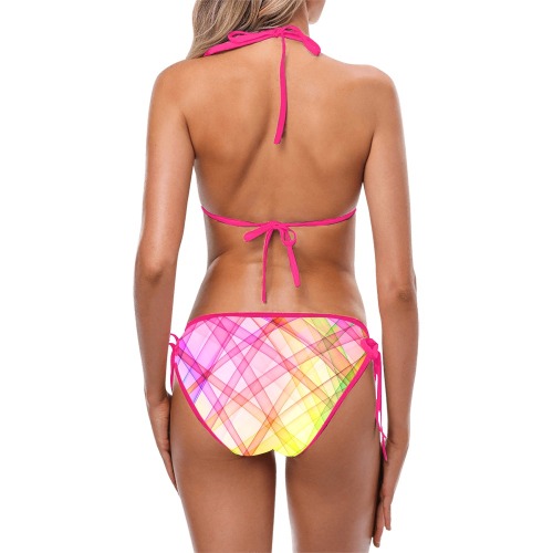 Colorful Geometric Pattern Custom Bikini Swimsuit (Model S01)