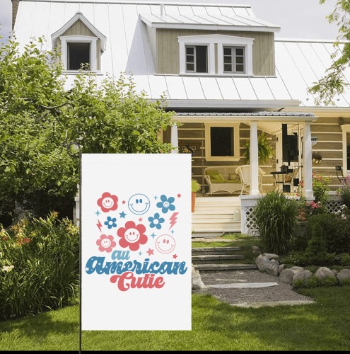 Retro All American Cutie Garden Flag 36''x60'' (Twin Sides)