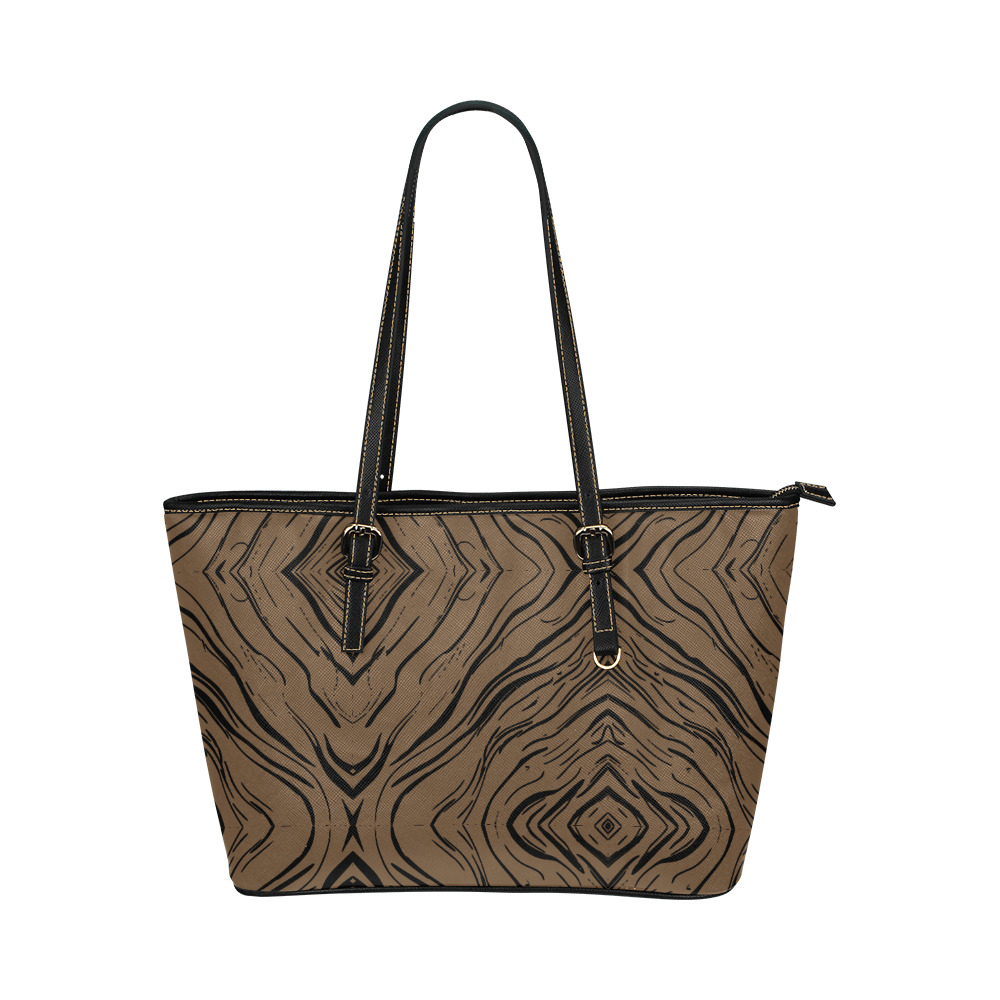 abstract-pattern Leather Tote Bag/Large (Model 1651)