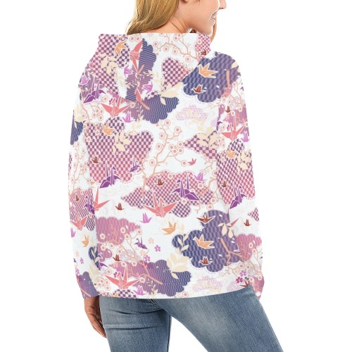 origami All Over Print Hoodie for Women (USA Size) (Model H13)