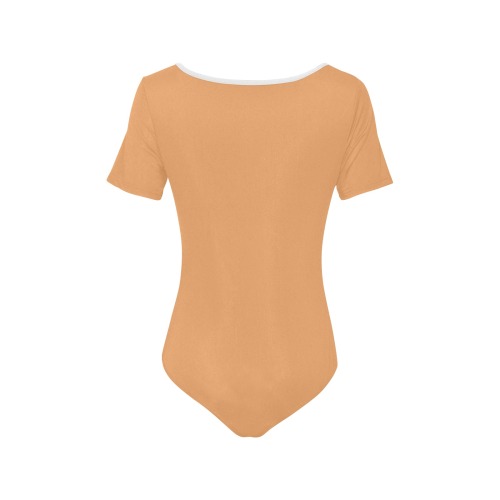 color sandy brown Women's Short Sleeve Bodysuit