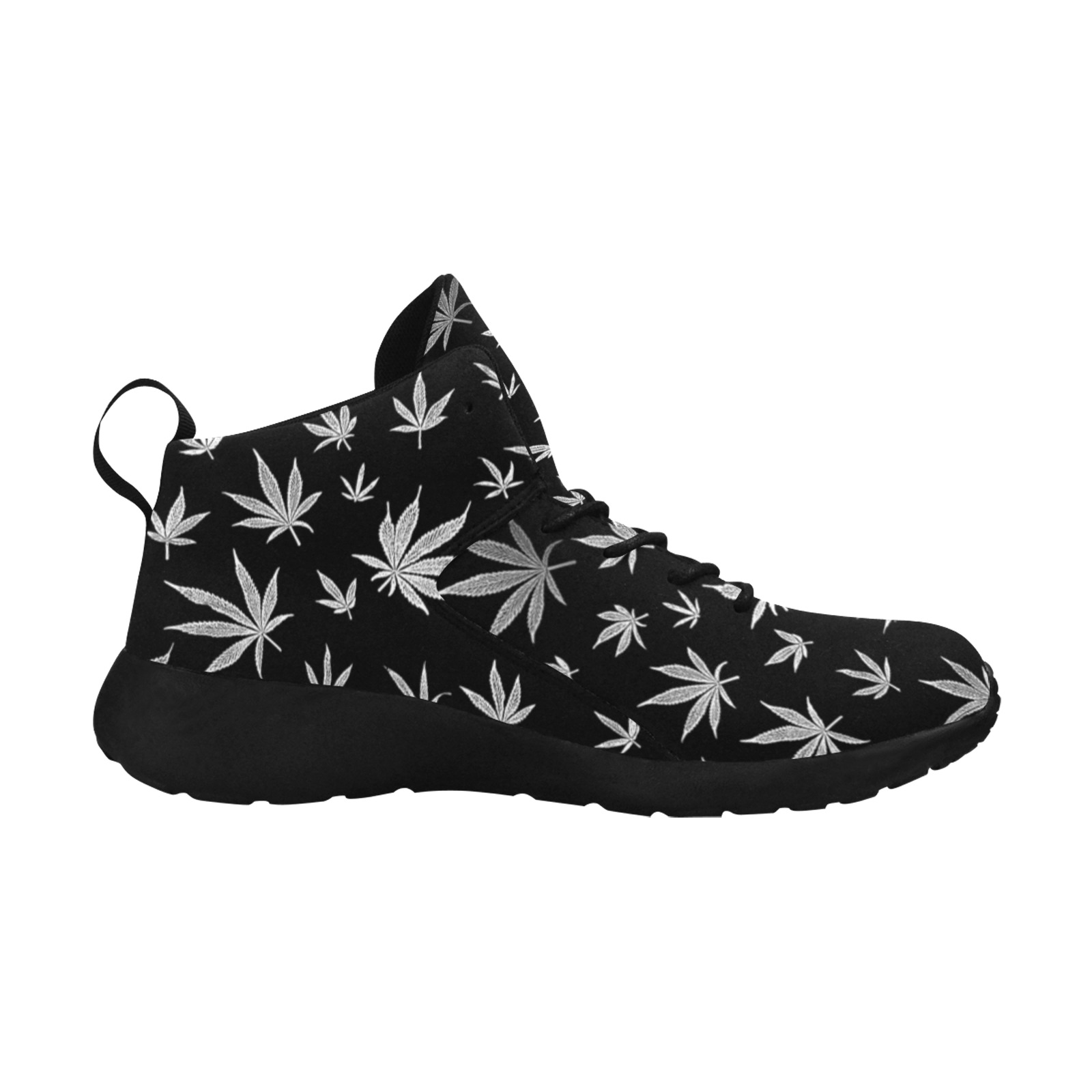 Black and White Marijuana Women's Chukka Training Shoes (Model 57502)