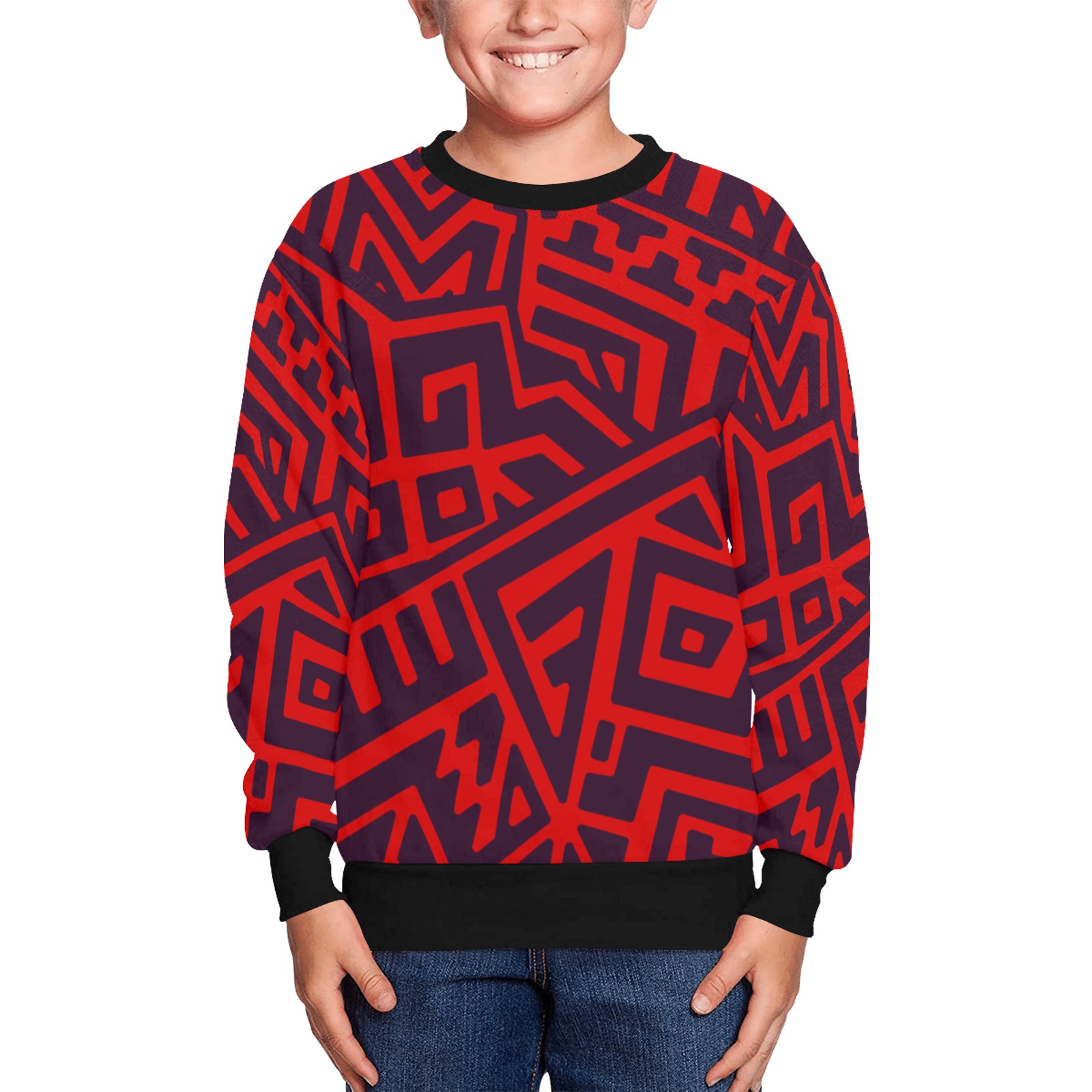 Boys African Print Sweater Kids' All Over Print Sweatshirt (Model H37)