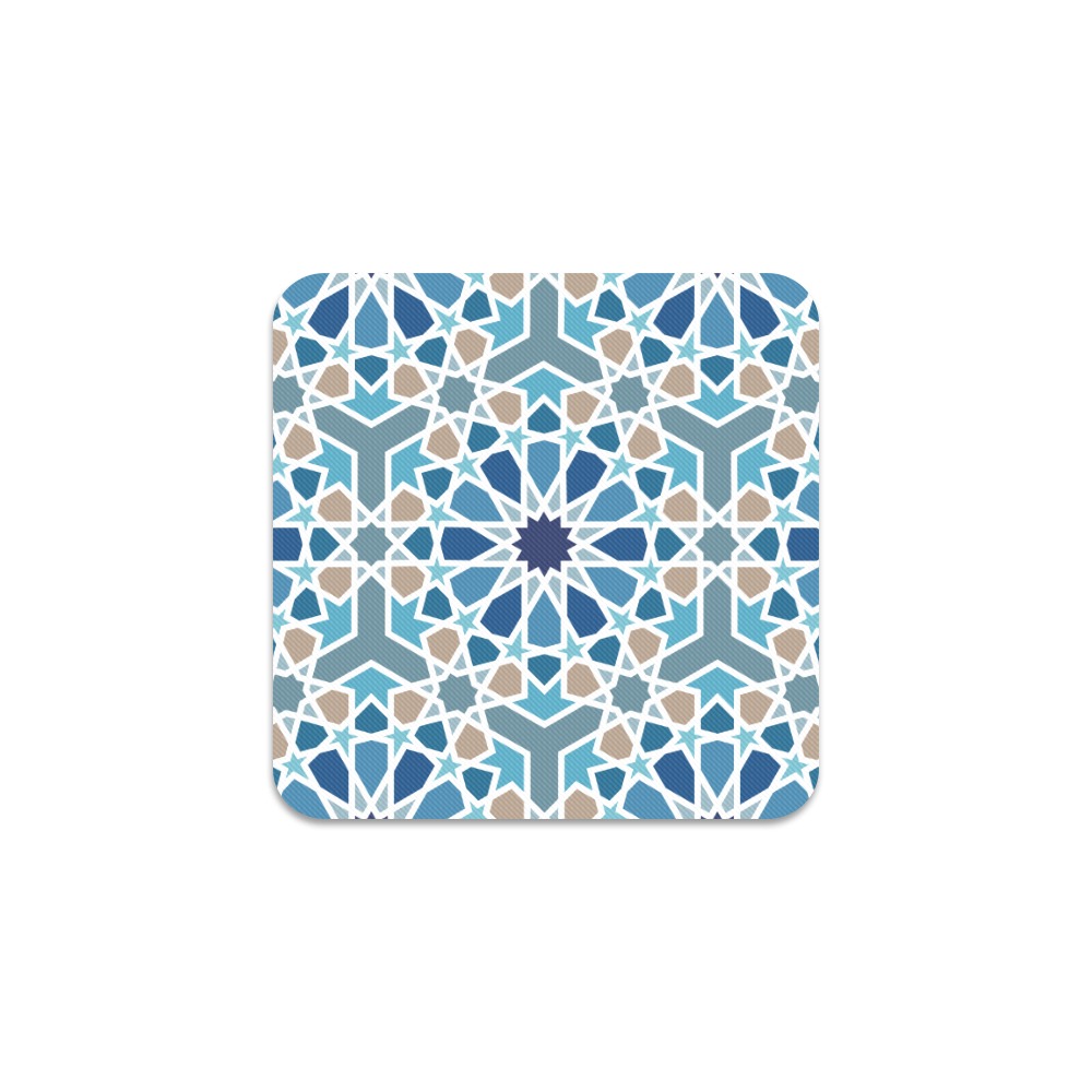 Arabic Geometric Design Pattern Square Coaster