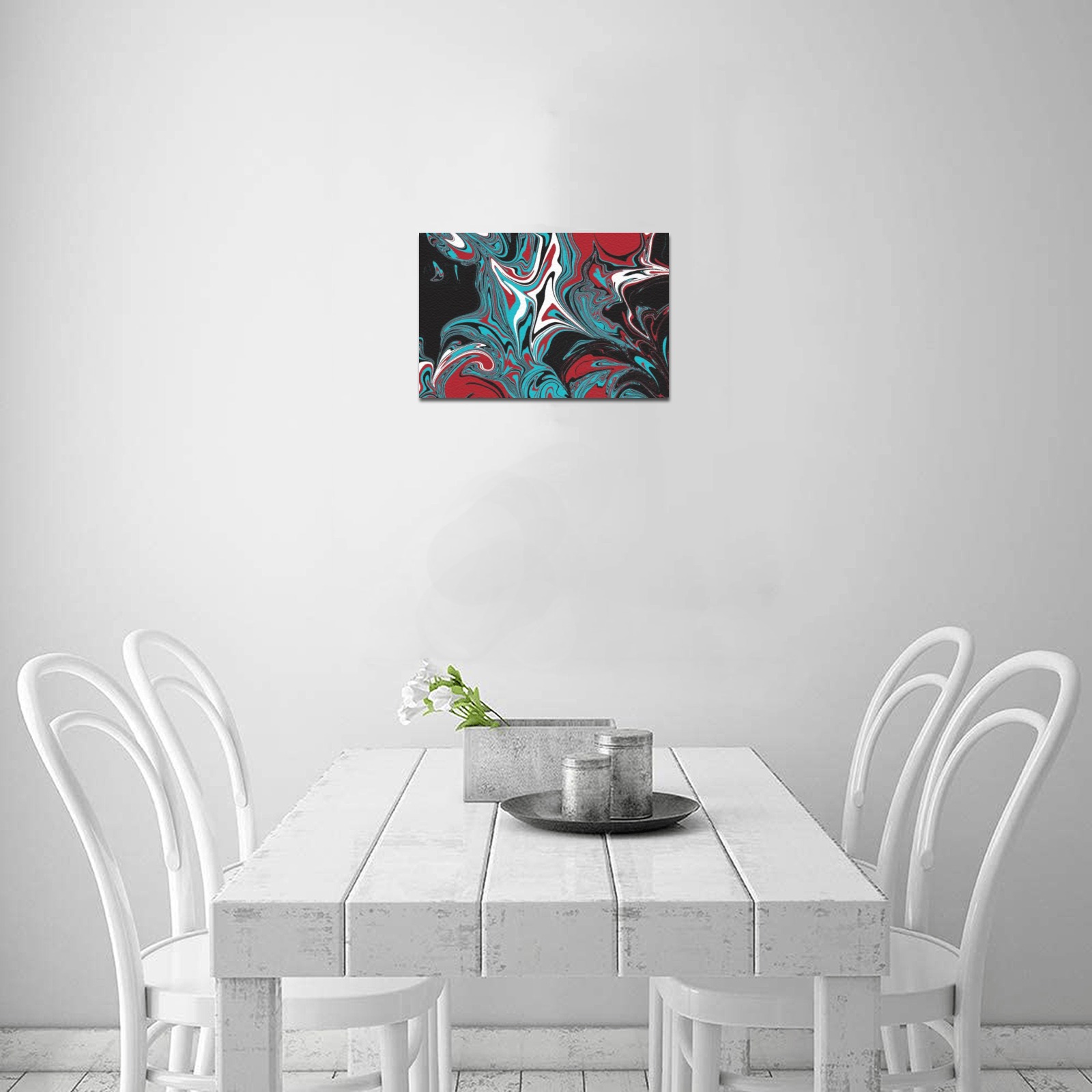 Dark Wave of Colors Upgraded Canvas Print 12"x8"