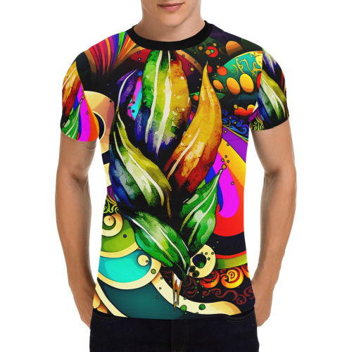 Mardi Gras Colorful New Orleans Men's All Over Print T-Shirt with Chest Pocket (Model T56)