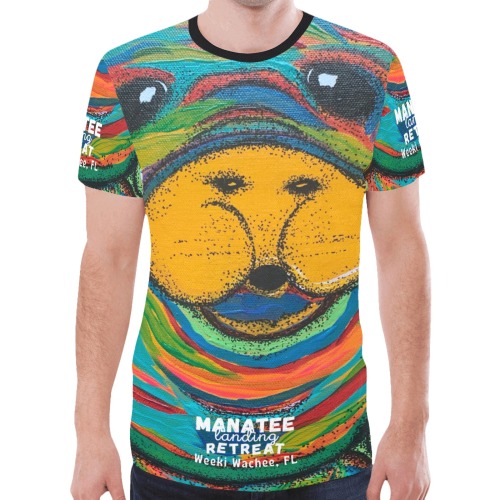 Mens Cotton T - Manatee Landing Retreat Wear New All Over Print T-shirt for Men (Model T45)