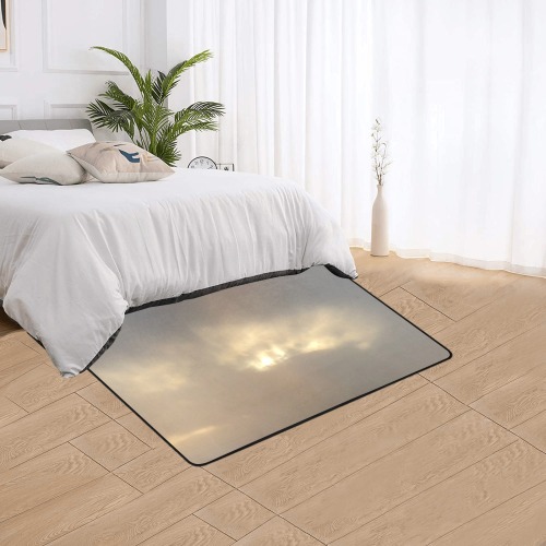 Cloud Collection Area Rug with Black Binding 5'x3'3''