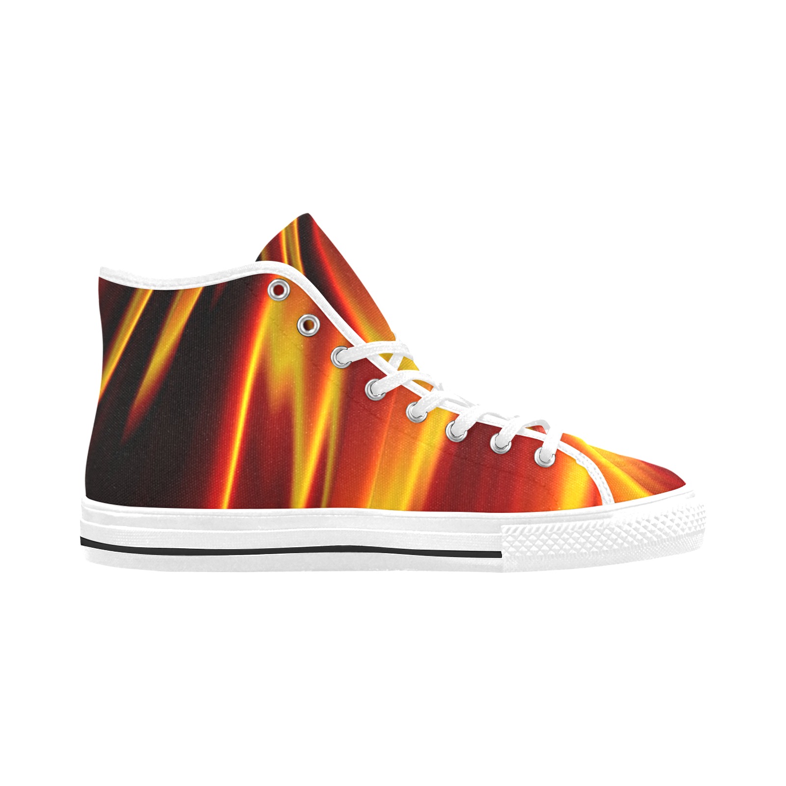 Orange and Red Flames Fractal Abstract Vancouver H Women's Canvas Shoes (1013-1)