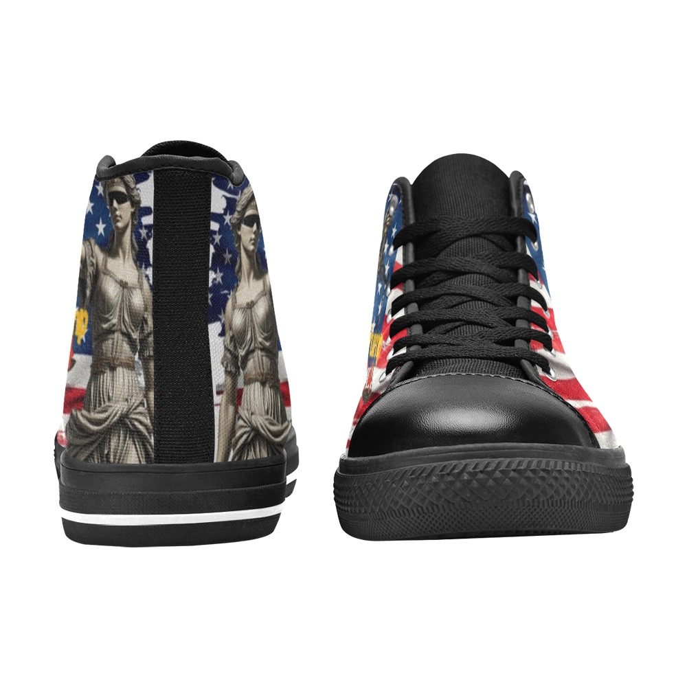 2024BVoteTrumpflag.jpg Women's Classic High Top Canvas Shoes (Model 017)