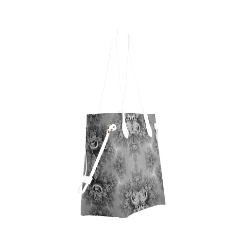 Cloudy Day in the Garden Frost Fractal Clover Canvas Tote Bag (Model 1661)