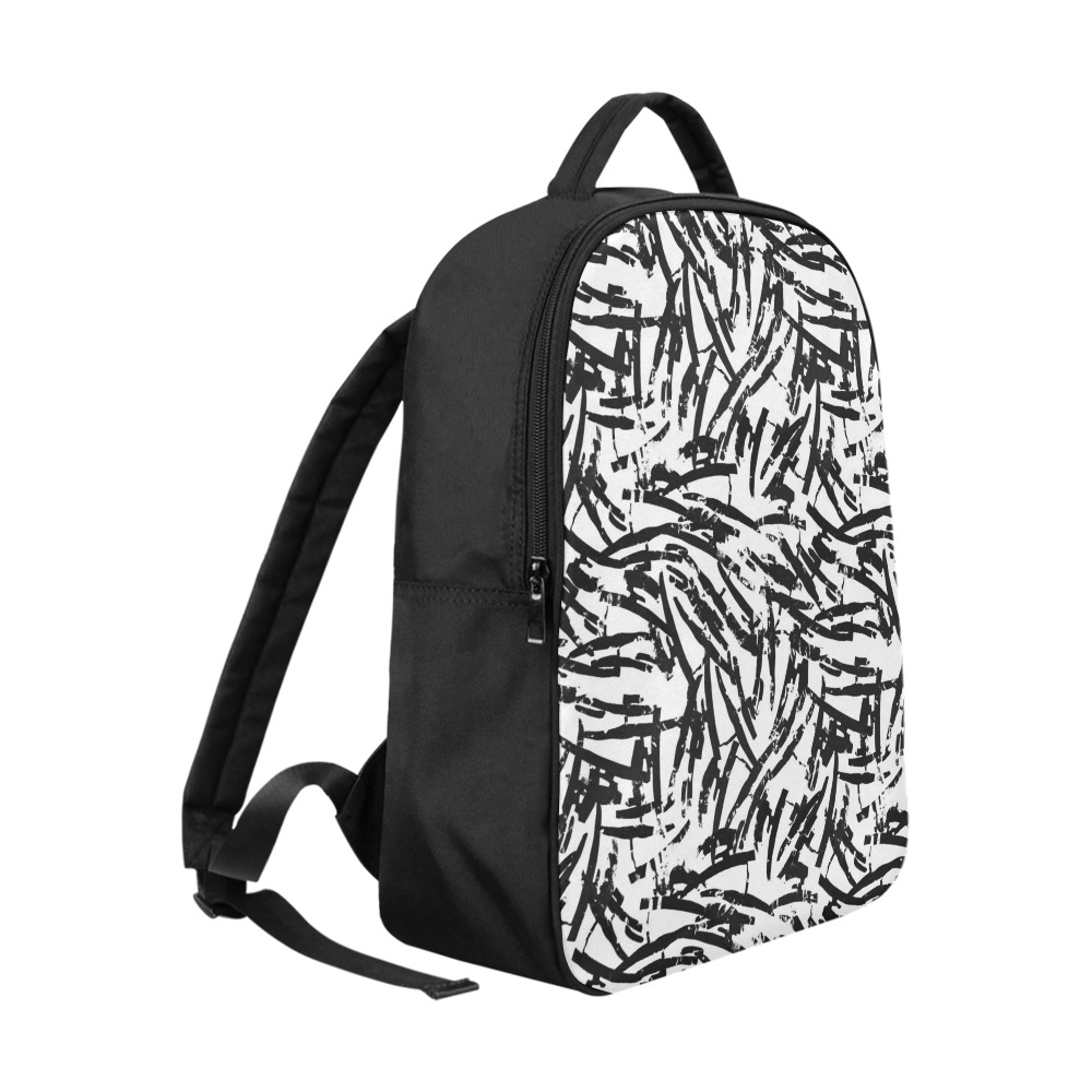 Brush Stroke Black and White Popular Fabric Backpack (Model 1683)