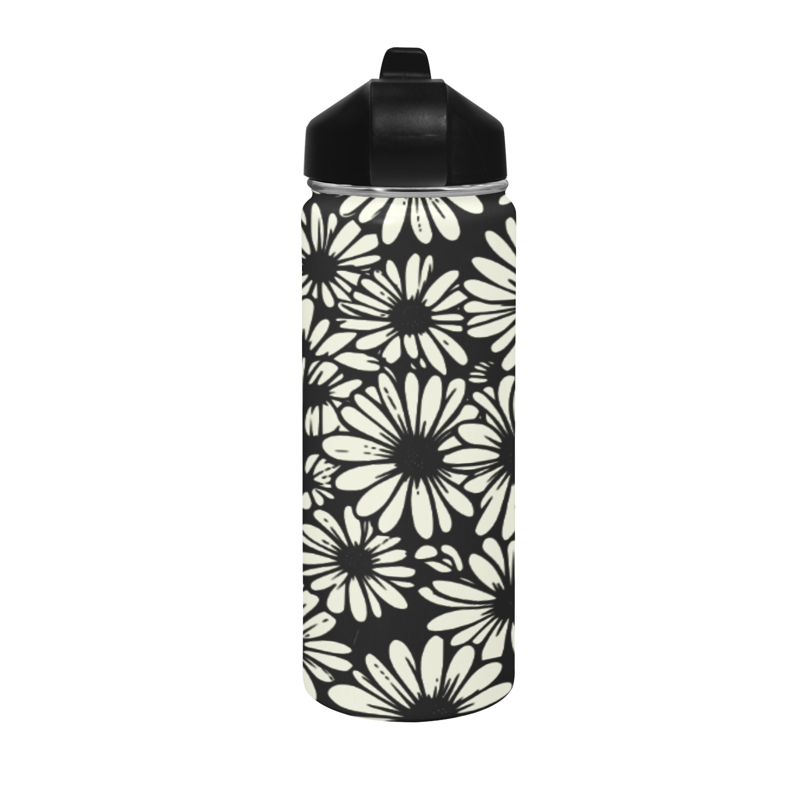 daisies Insulated Water Bottle with Straw Lid (18 oz)