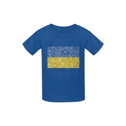 Blue yellow Ukraine flag glitter faux sparkles Kid's  Classic T-shirt (Model T22)