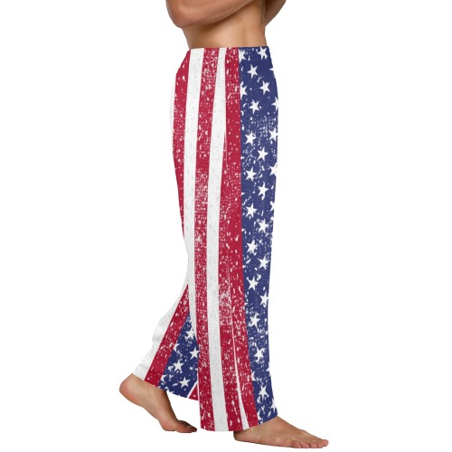 American Flag Distressed Men's Pajama Trousers without Pockets