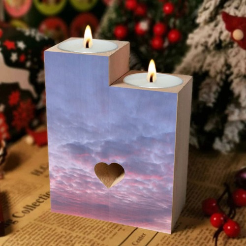 Morning Purple Sunrise Collection Wooden Candle Holder (Without Candle)