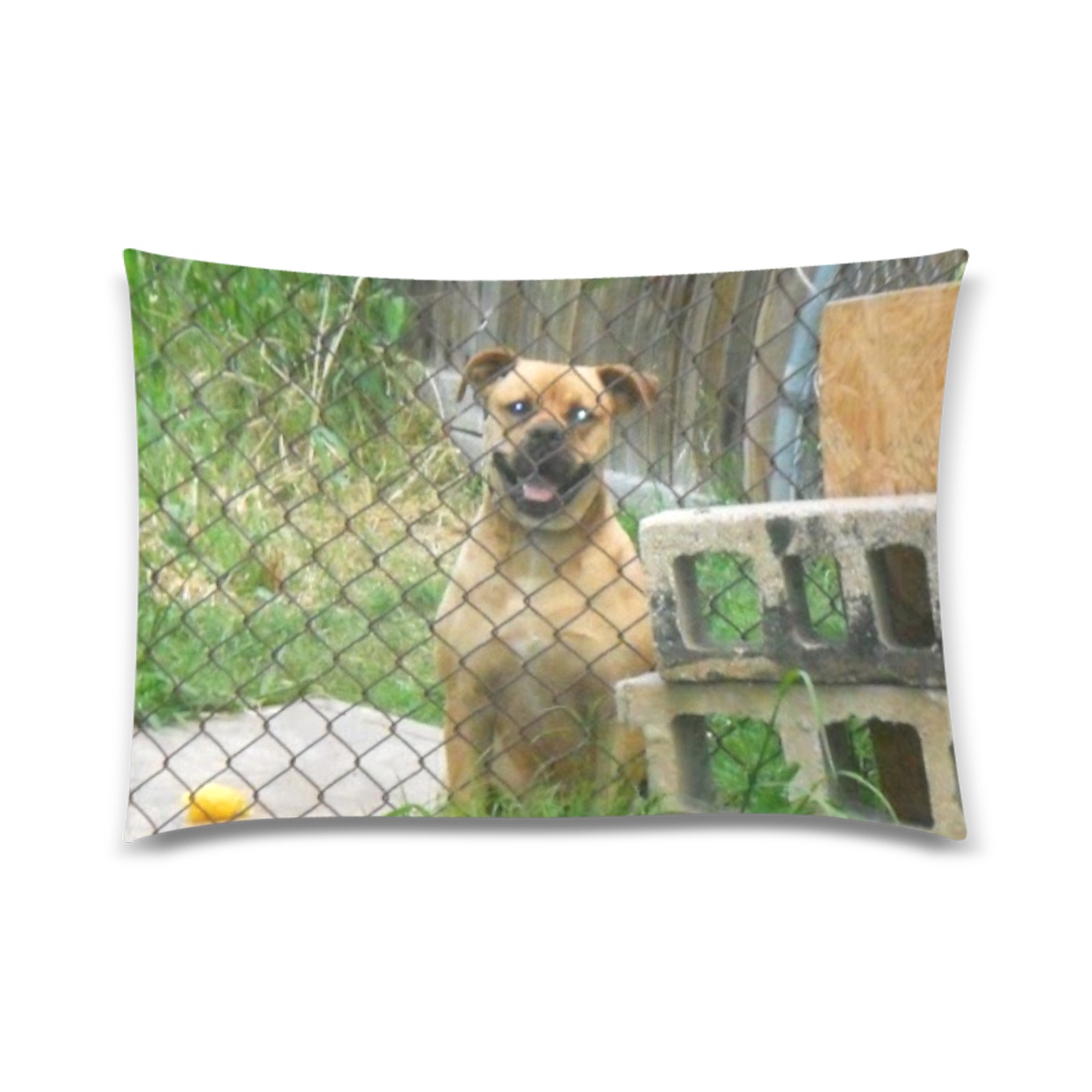 A Smiling Dog Custom Zippered Pillow Case 20"x30"(Twin Sides)