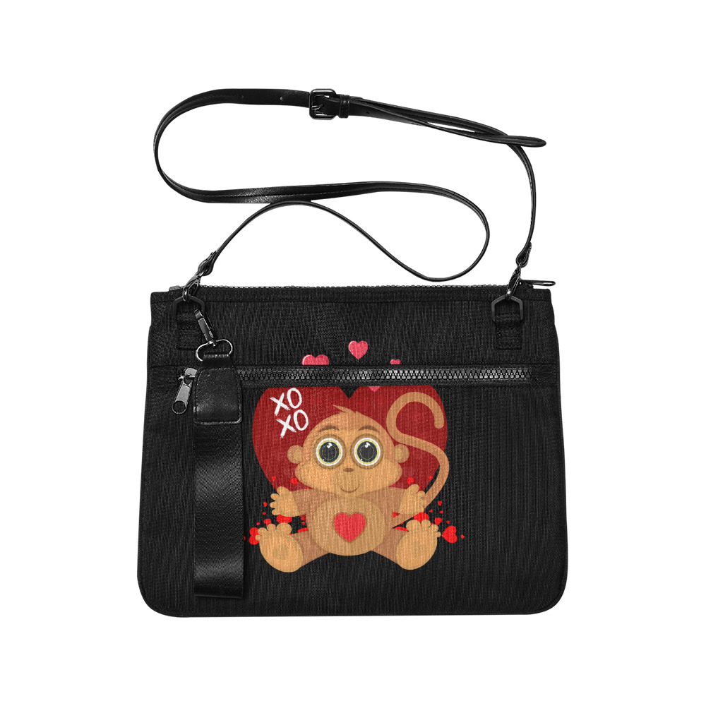 Valentine's Day Monkey Slim Clutch Bag (Model 1668)