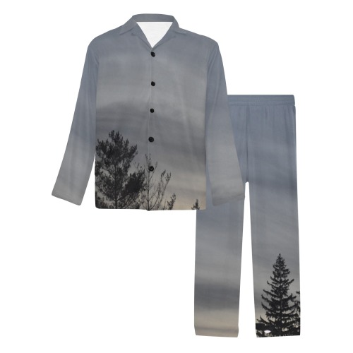 Evening whispers Men's V-Neck Long Pajama Set