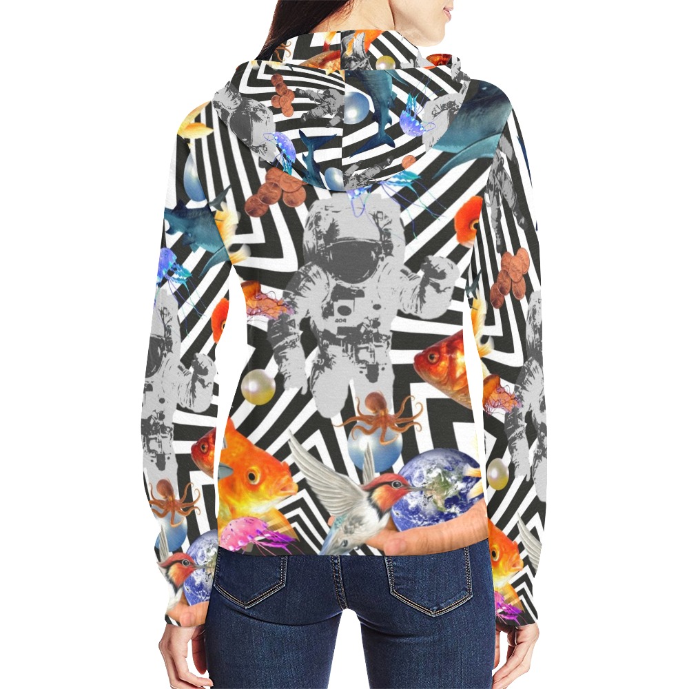 POINT OF ENTRY 2 All Over Print Full Zip Hoodie for Women (Model H14)