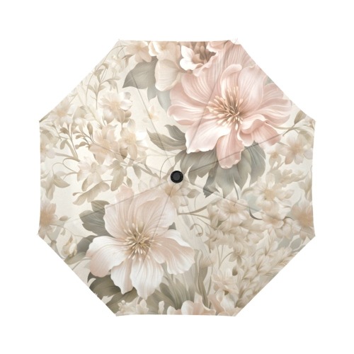 Blush Floral Wedding Auto Umbrella