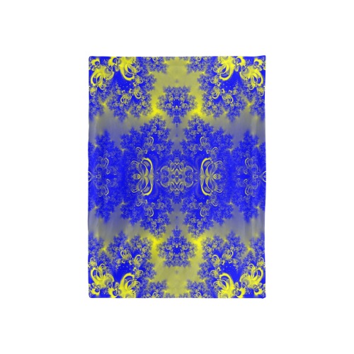Sunlight and Blueberry Plants Frost Fractal Baby Blanket 40"x50"