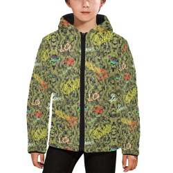 Words Pop Art by Nico Bielow Kids' Padded Hooded Jacket (Model H45)