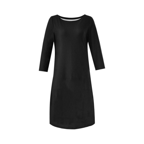 BLACK Rhea Loose Round Neck Dress(Model D22)