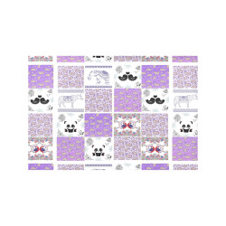 Purple Paisley Birds and Animals Patchwork Design Placemat 12’’ x 18’’ (Set of 6)
