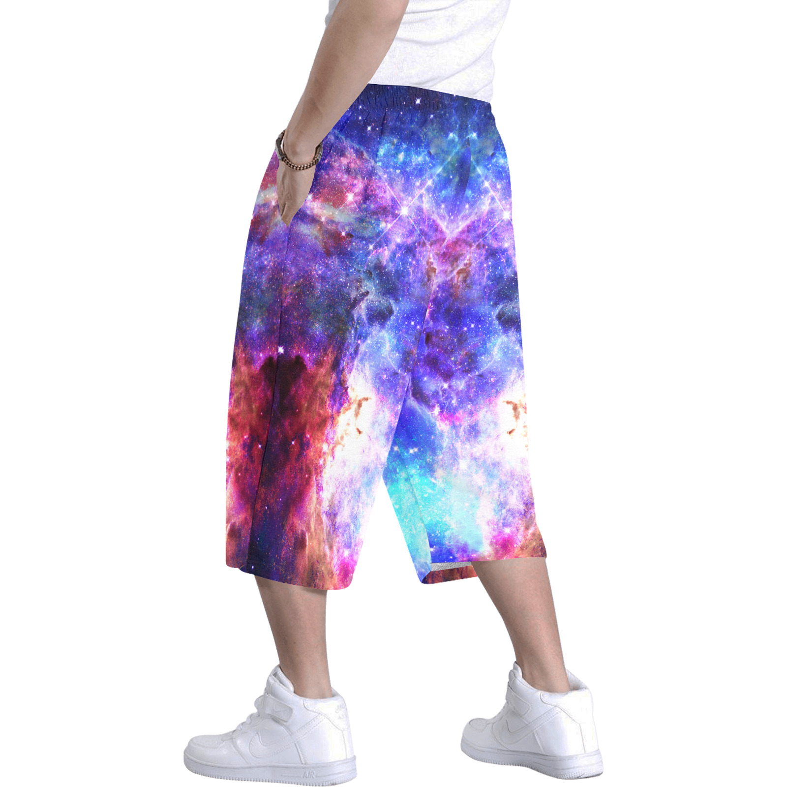 Mystical fantasy deep galaxy space - Interstellar cosmic dust Men's All Over Print Baggy Shorts (Model L37)