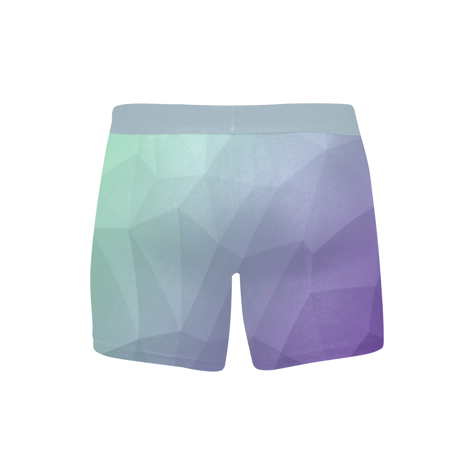 Purple green ombre gradient geometric mesh pattern Men's Boxer Briefs with Custom Inner Pocket & Waistband (Model L34)