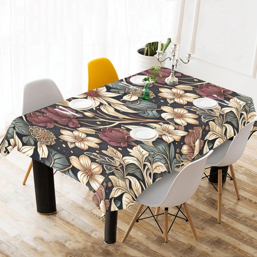 Fabulous Florals 6 Cotton Linen Tablecloth 60"x120"