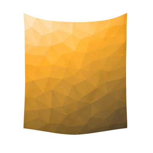 Orange gradient geometric mesh pattern Cotton Linen Wall Tapestry 51"x 60"