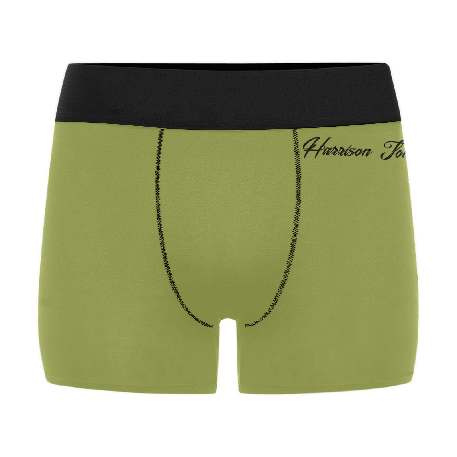 GREEN Men's Boxer Briefs w/ Custom Waistband (Merged Design) (Model L10)