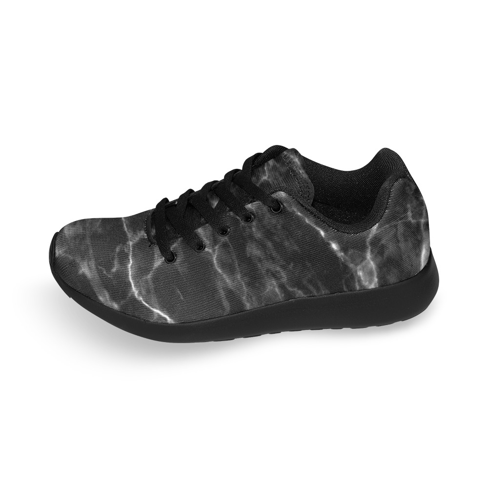 Black marble texture Women’s Running Shoes (Model 020)