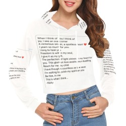 Be Free In Me All Over Print Crop Hoodie for Women (Model H22)