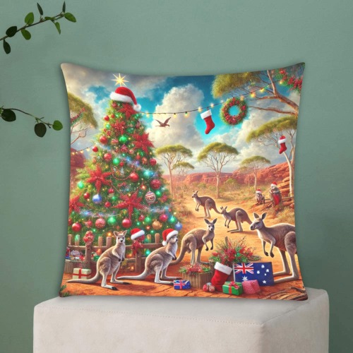 Outback Christmas Custom Zippered Pillow Cases 18"x18" (Two Sides)