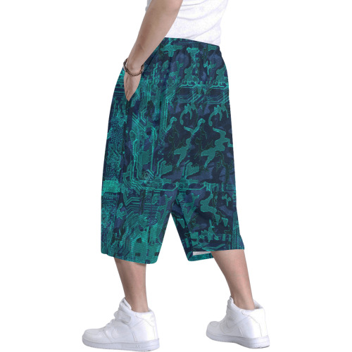 Cyber Camo Men's All Over Print Baggy Shorts (Model L37)