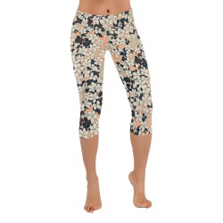 Wild blooming plumeria MP copia Women's Low Rise Capri Leggings (Invisible Stitch) (Model L08)